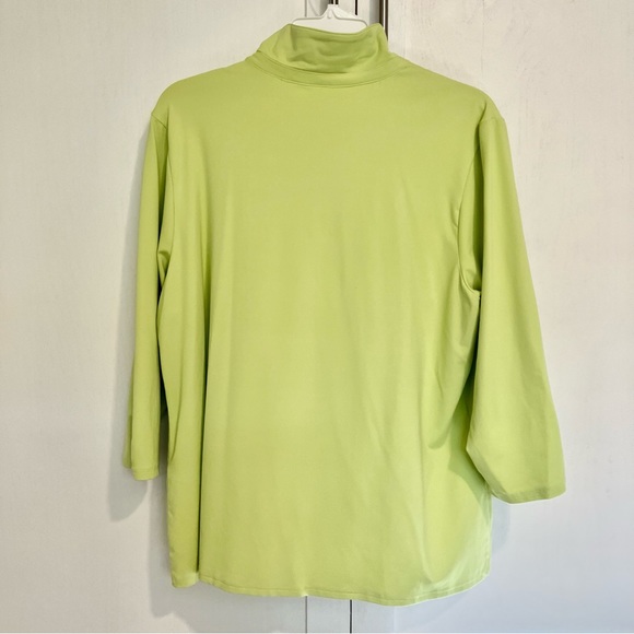 Chico's Zenergy Collared Pullover 3/4 Sleeve Green Golf Polo Shirt, 3, XL - Picture 2 of 12